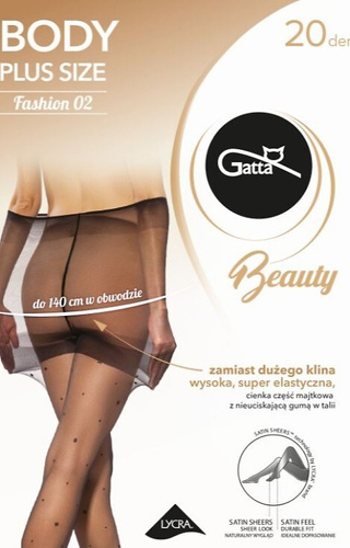 Body Plus Size Fashion 02 Rajstopy 20 den Gatta - nero