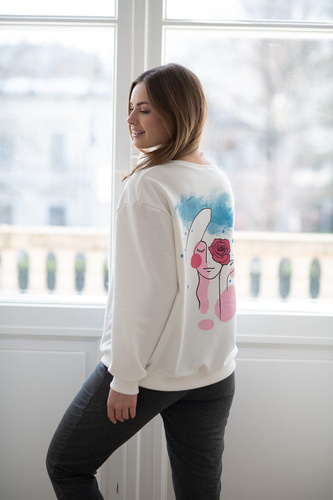 Bluza do karmienia Milk It Easy! Milk&Love śmietankowa z printem