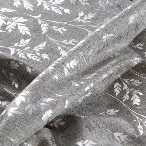 Obrus liście z błyszczącym Simona nadrukiem Eurofirany srebrny 