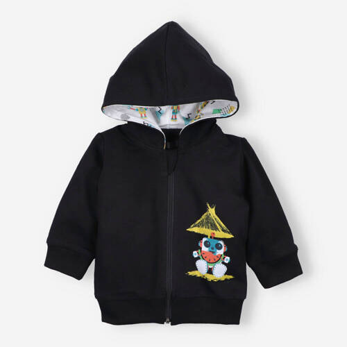 Bluza dresowa  z bawełny organicznej Summer Robots Nini czarny