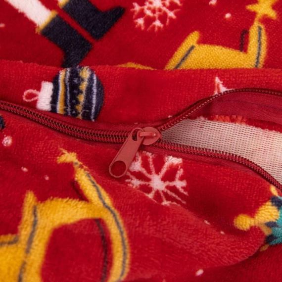 Merry Cozy Pościel pluszowa świąteczna czerwona miś Spod Igły i Nitki– mikrofibra 100%, 210 g/m²