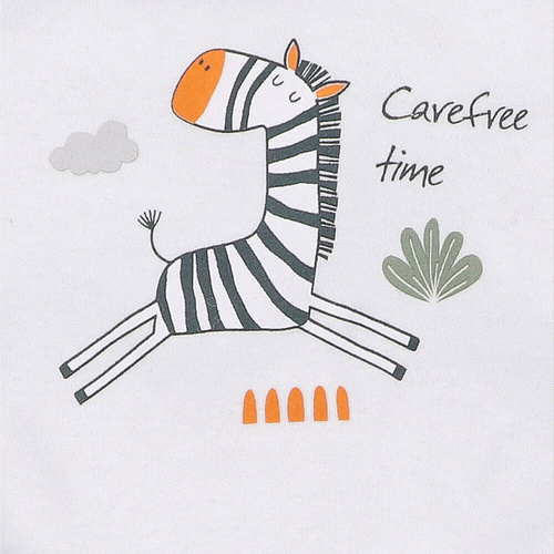 Body z bawełny organicznej Zebra Nini ecru