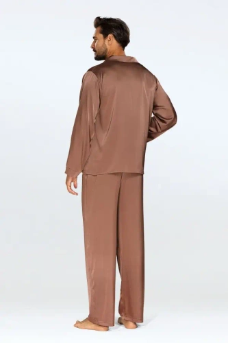 Komplet satynowy Lukas - jasny brąz