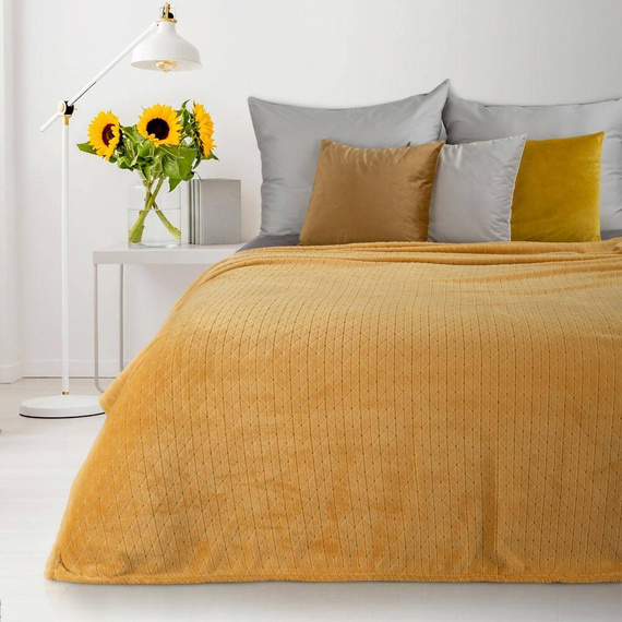 Koc narzuta z mikrofibry Cindy 4 Eurofirany pudrowy różowy