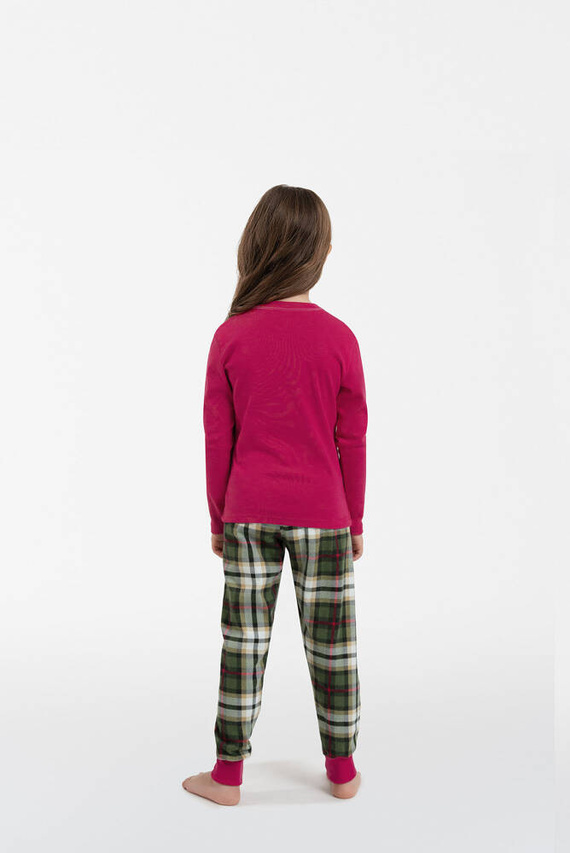 Piżama dla dziewczynki Zonda Italian Fashion - amarant/druk