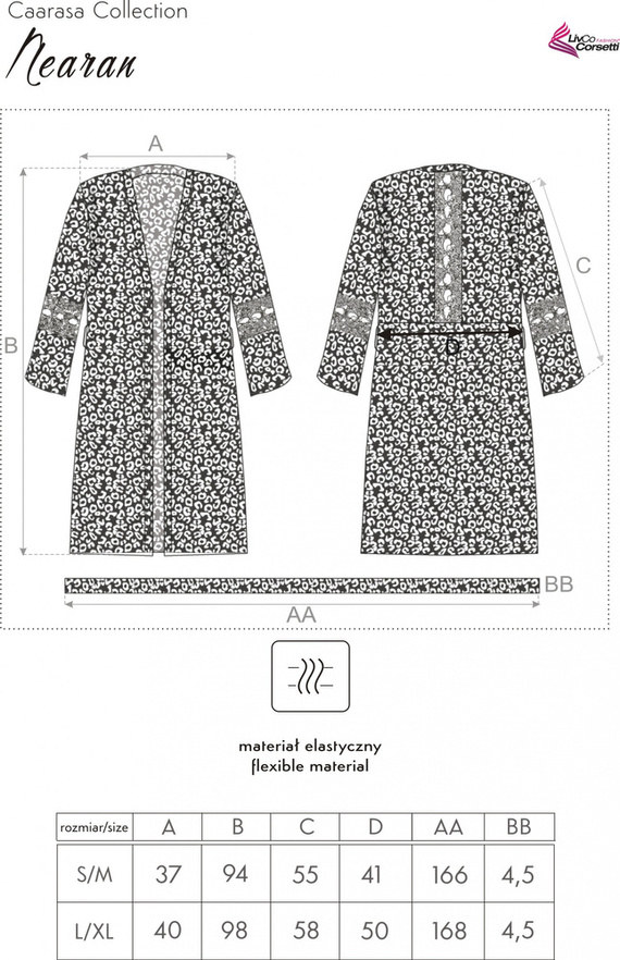 Szlafrok damski Nearan LC 90602 Caarasa Collection LivCo Corsetti