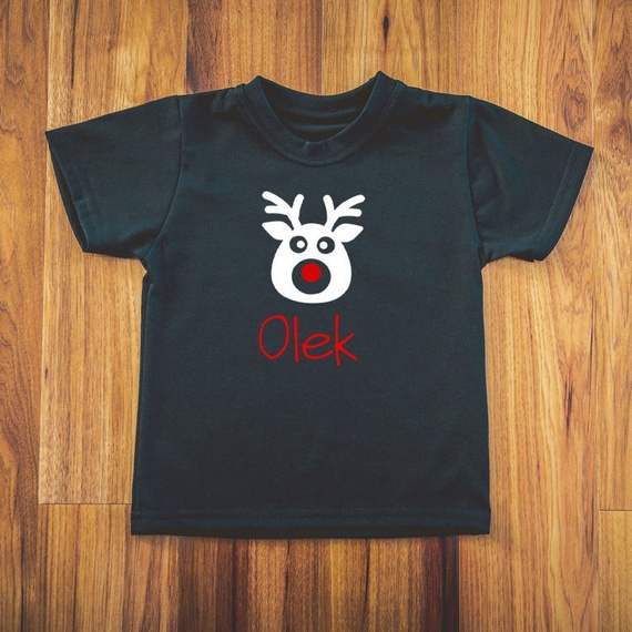 Koszulka dziecięca krótki rękaw "Reniferem z imieniem" Moocha biały