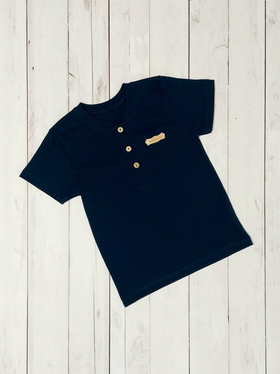 Koszulka dziecięca Mieszko krótki rękaw Bambarillo granatowy