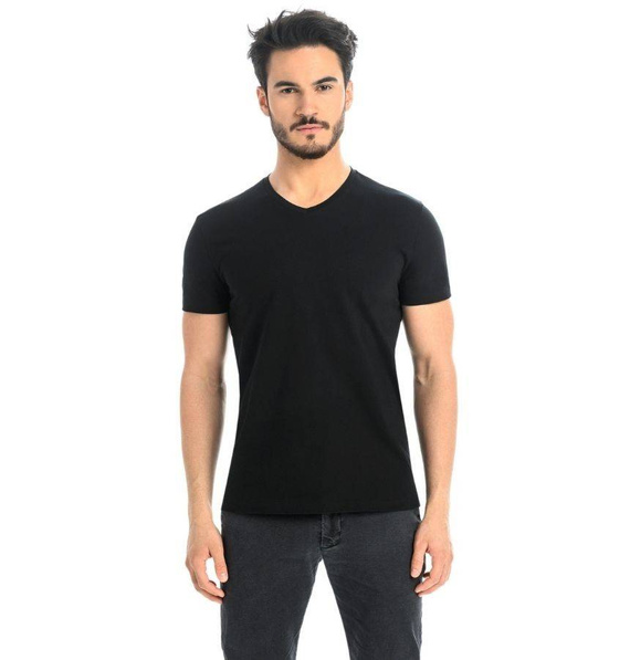 Teyli T-Shirt Męski Bawełniany Dany V- czarny 