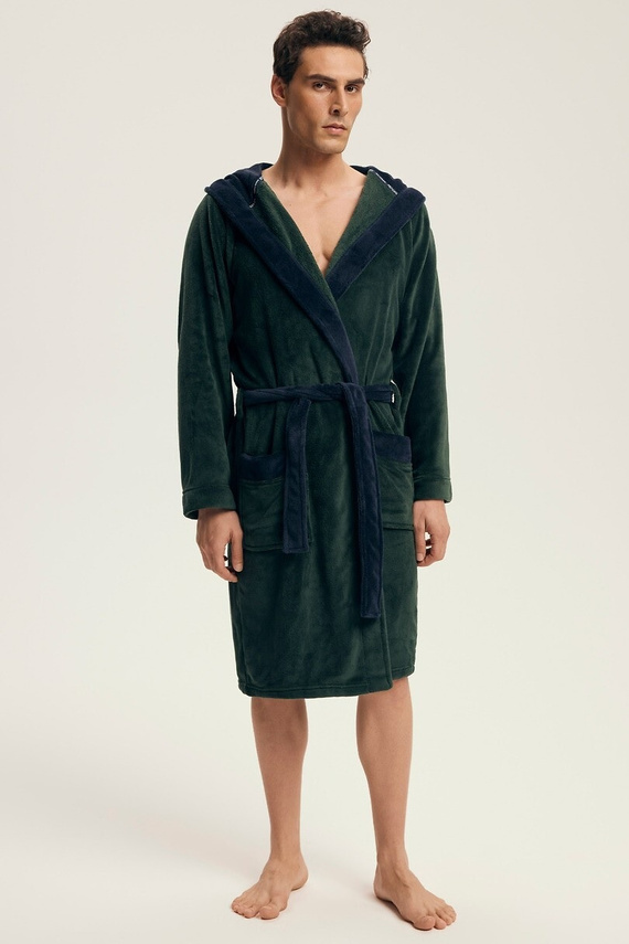 Henderson Natch 43377 – szlafrok męski z kapturem, ciepła dzianina, stylowy i wygodny