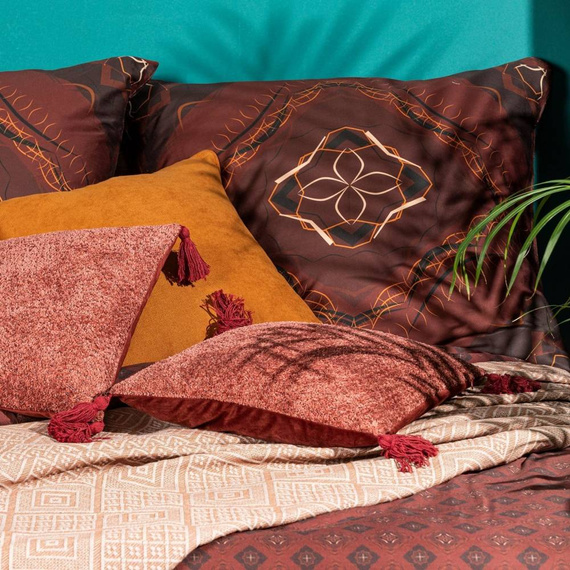 Pościel z makosatyny bawełnianej z geometrycznym wzorem Morocco 2 Eurofirany