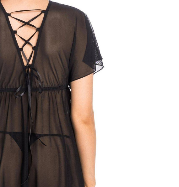 Siateczkowa Koszula Nocna Emma Teyli - czarna