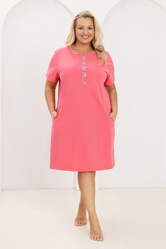 Bawełniana Koszula Nocna Damska 177 Regina – 100% Bawełna, Rozpinana, Idealna dla Mam i na Co Dzień