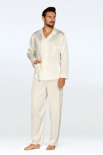 Komplet satynowy Lukas - jasny ecru