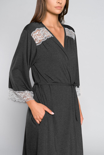 Szlafrok Damski Sonata Italian Fashion-  ciemny melanż 