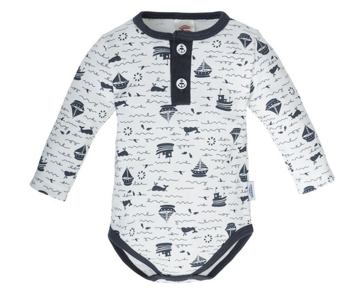 Body guzik z długim rękawem "LA MER" Makoma druk