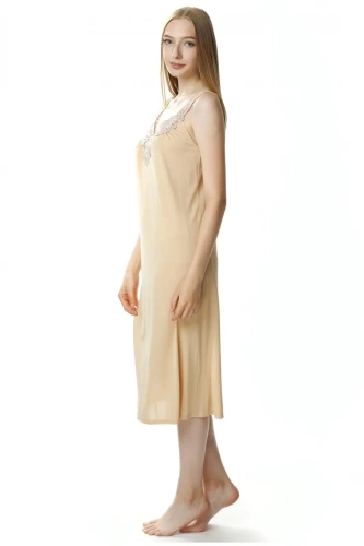 Koszula nocna damska 4114 Róża Mewa beżowy 