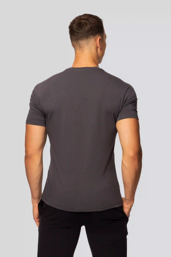 Koszulka męska Urban grafitowa– Klasyczny krój, bawełna z elastanem, komfort i swoboda ruchów