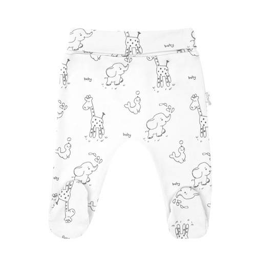 4800 01 Animals Komplet wyprawkowy 4-częściowy nadruk Nicol - biały