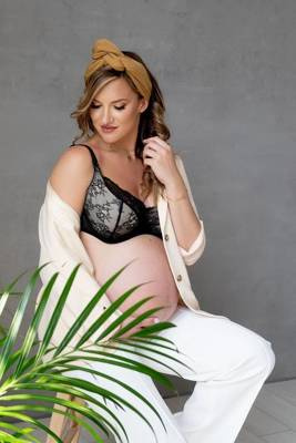 Półusztywniany biustonosz do karmienia Soul Momtobe czarny