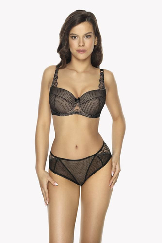 Figi damskie Brazyliany GFB 1054 Demi Gaia-czarny beżowy