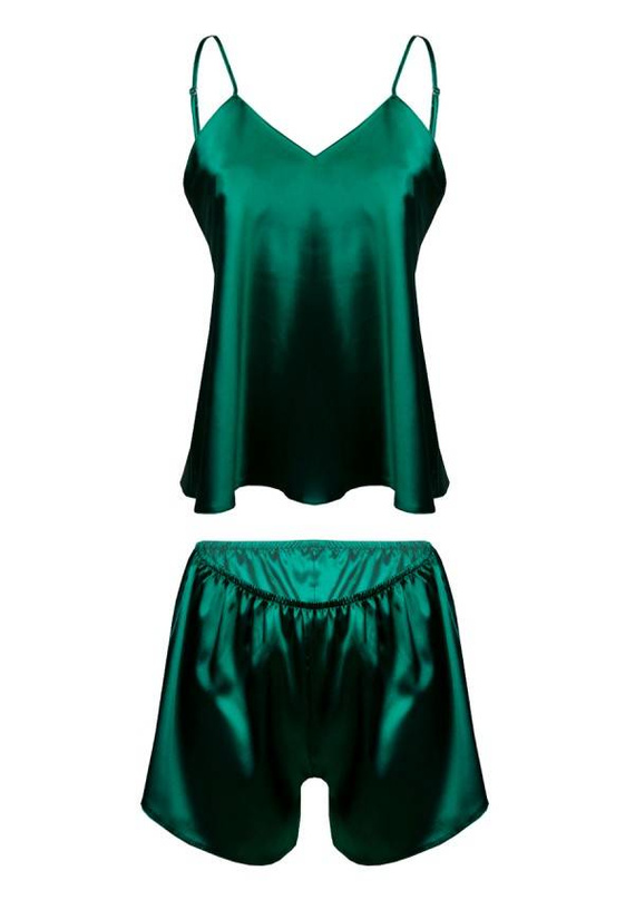 Karen Komplet piżamka damska satyna DKaren - zielony