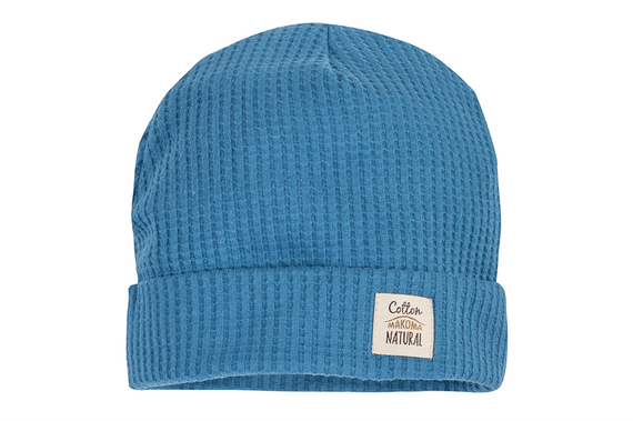 Czapeczka niemowlęca "Natural Waffel" Makoma denim