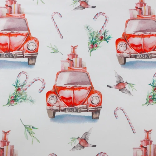 Pościel świąteczna z nadrukiem samochód Candy Eurofirany