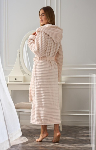 Długi Szlafrok Damski 2599 Robin L&L morelowy