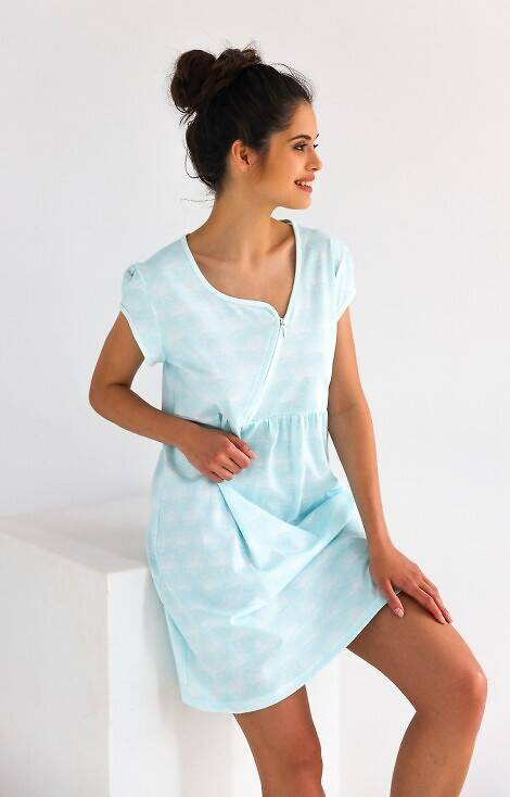 Koszula nocna do karmienia Alma Sensis - miętowy