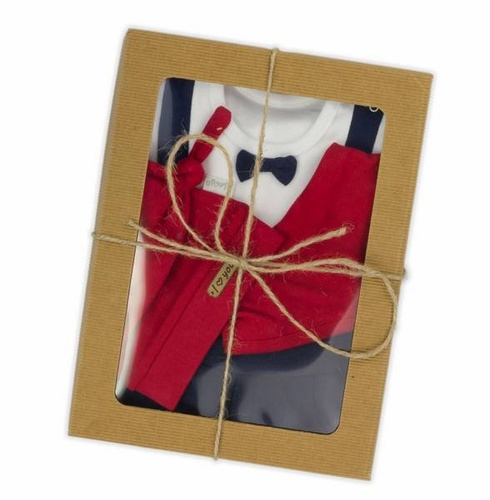 Komplet czapka, apaszka, body i spodnie 163023 "Magia Świąt" Nicol - granatowy