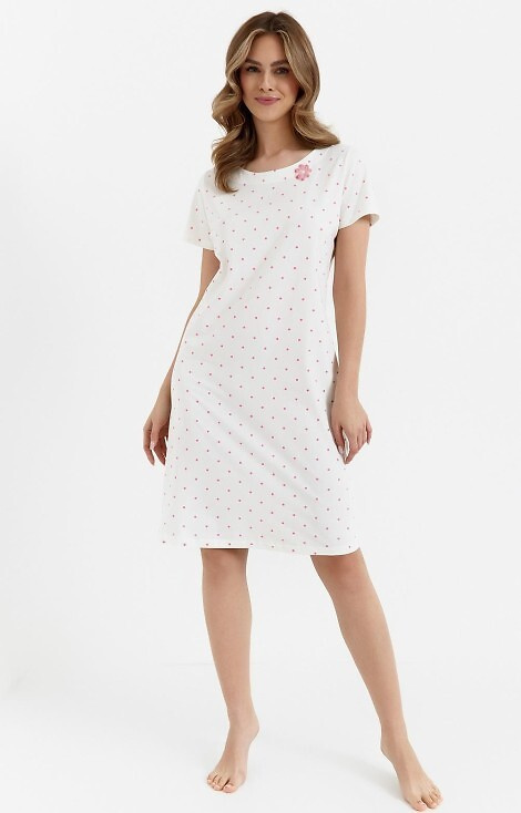 Koszula nocna z bawełny 447 Cana - ecru