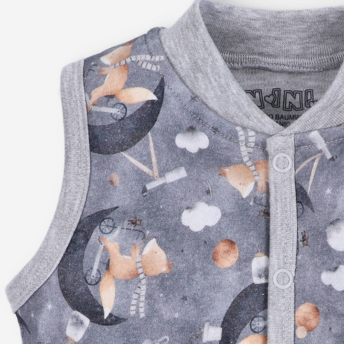 Kamizelka z bawełny organicznej Space Tour Nini szary 