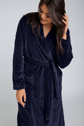 Szlafrok damski z kapturem Bona Italian Fashion - granat