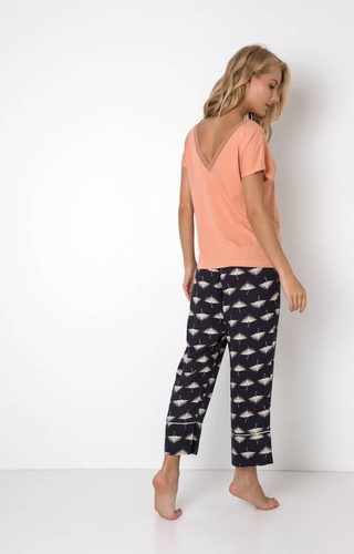 Piżama damska Moira Long Aruelle - brick