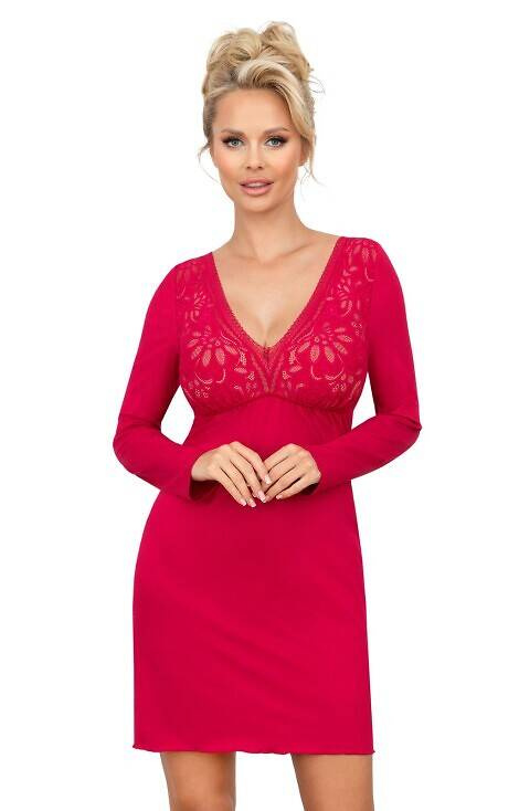 Koszula nocna Silvana Long Donna - bordowa