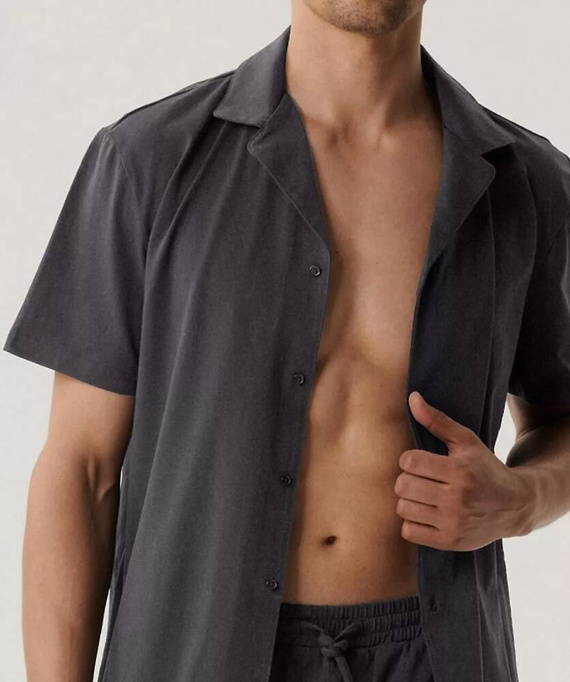 Piżama męska krótki rękaw,BNMP-003 Atlantic-szary