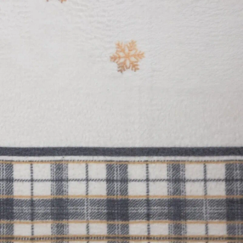 Świąteczny koc narzuta krata Angel Eurofirany kremowy 