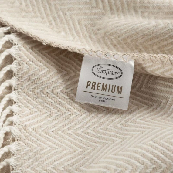 Koc narzuta z frędzlami Pled 7 Eurofirany beżowy