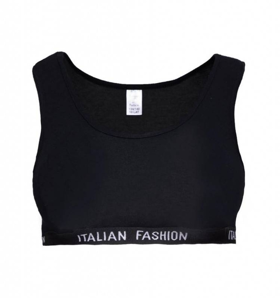 Stanik dziewczęcy, szerokie ramiączko Nikola Italian Fashion- czarny