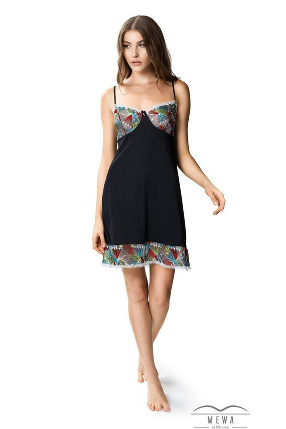 Koszula nocna damska 86401 Hawaii Visti czarny