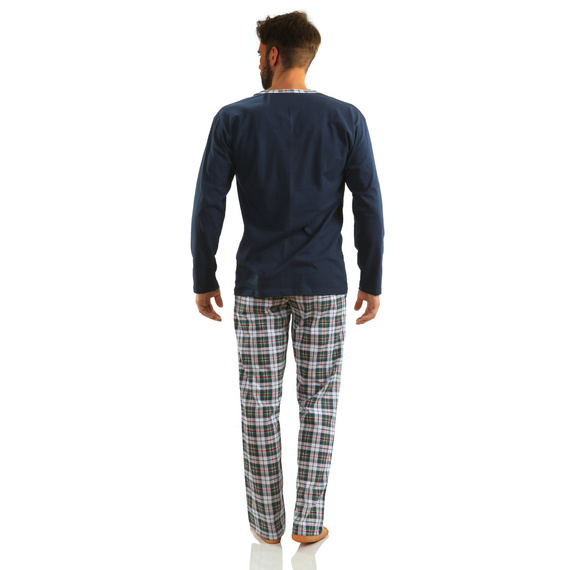 Bawełniana piżama męska Jasiek Sesto Senso - granatowy