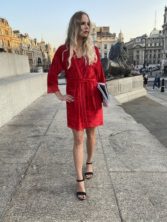 Szlafrok damski Krótki 457 Milagros Forex - czerwony