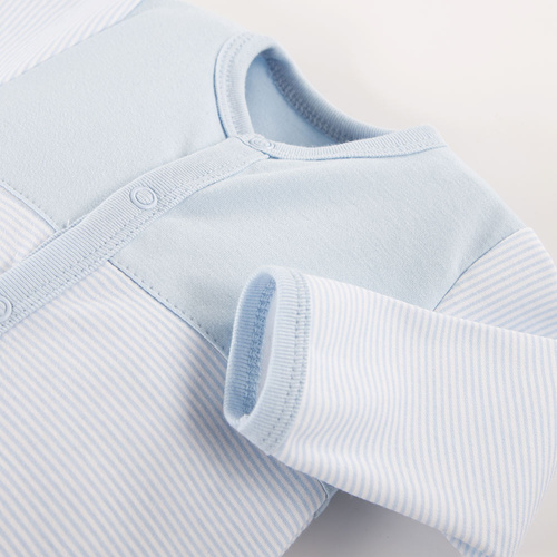 Pajac niemowlęcy ze stópkami Big Bear Eevi - niebieski paski