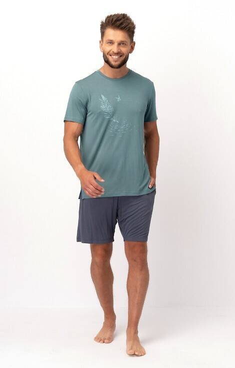 Piżama Męska MNS 750 Bambus Key -zielona
