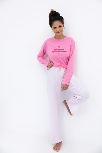 Damska piżama Malaya Sensis – bawełniany komplet z nadrukiem i kokardką