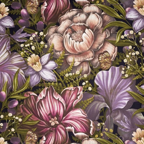 Pościel satynowa kwiaty Nika 45 Eurofirany zielony 