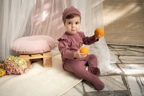 Pajac niemowlęcy Tres Bien Pinokio - róż ciemny 