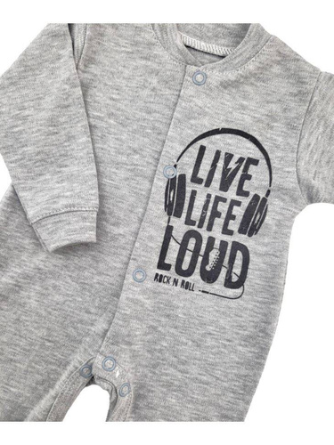 "Music" Pajac bawełniany Terjan - szary