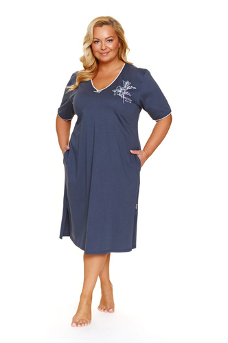 Doctor Nap 7263 – Koszula Nocna Damska Plus Size, Grafitowa